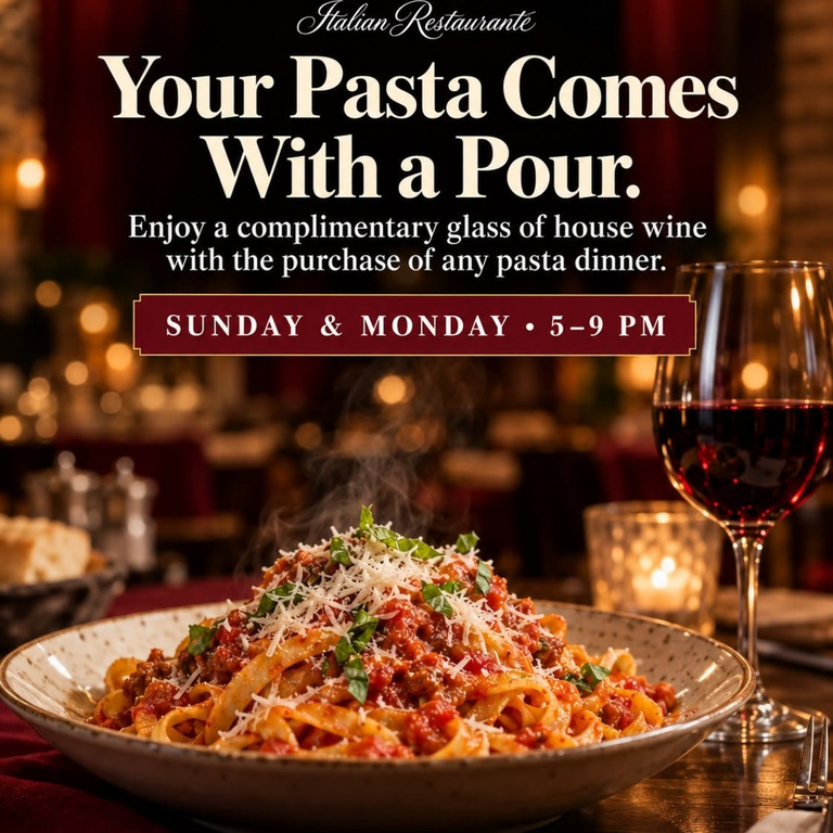 NEW SPECIAL SUNDAYS AND MONDAYS 5PM-9PM