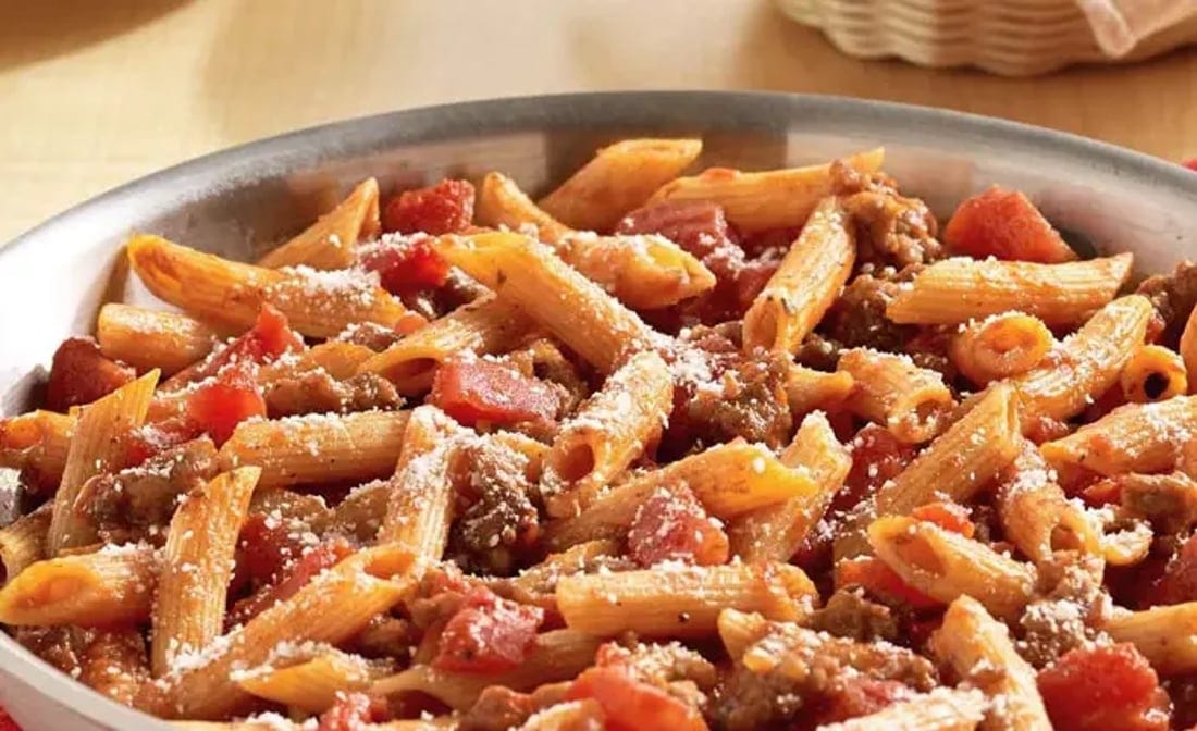 Penne with Italian Sausage.