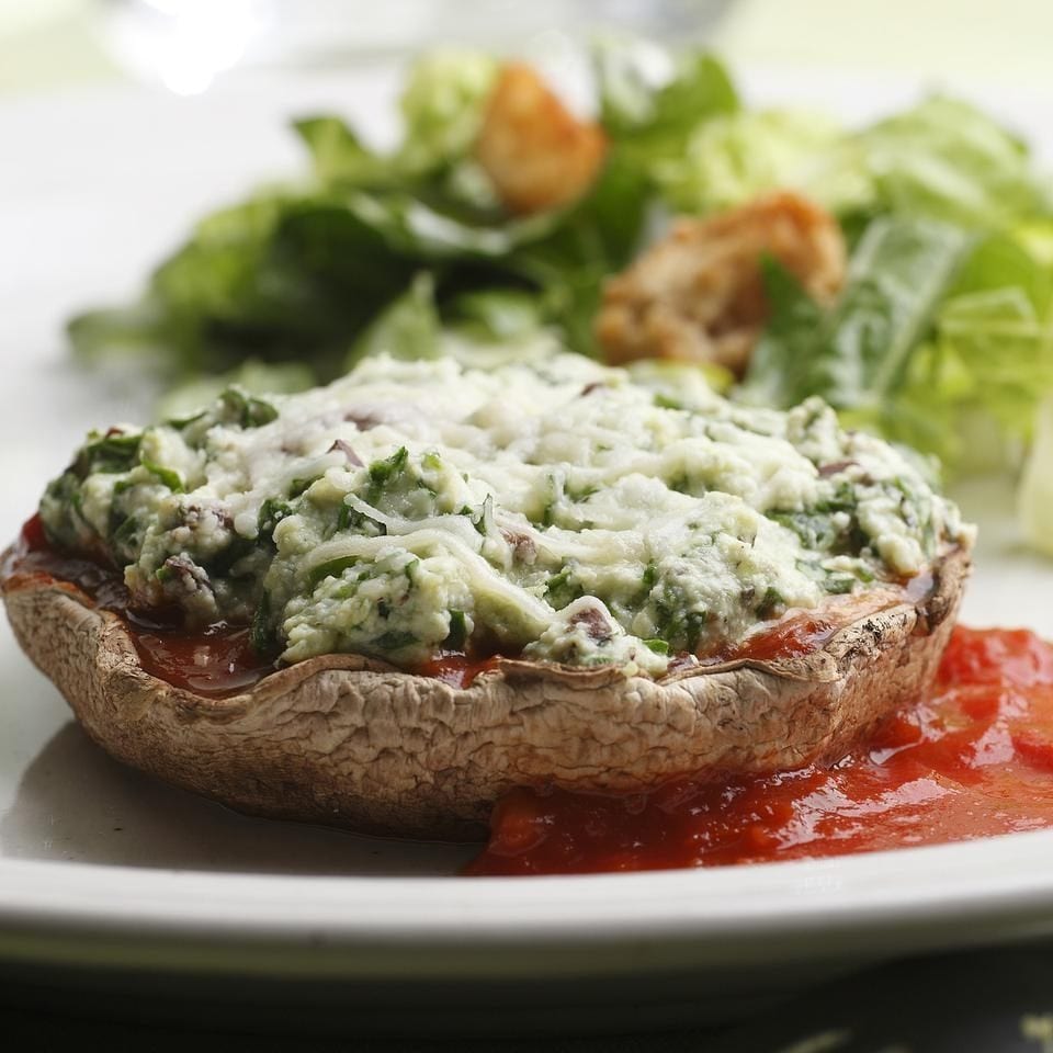 Stuffed Portobello Mushroom.