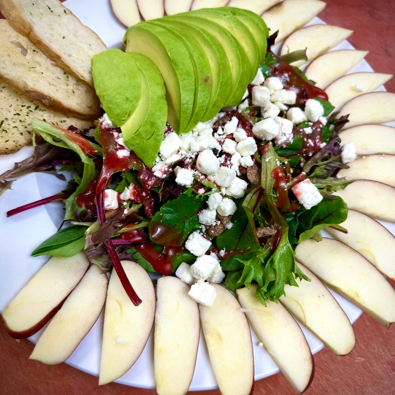 Fresh Pear & Gorgonzola Cheese.
